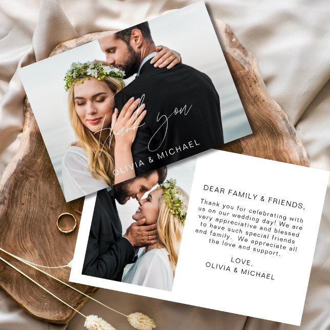 Tarjeta de agradecimiento a Boda elegante de guion (Subido por el creador)