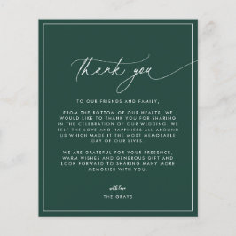 Tarjeta de agradecimiento a Boda Esmeralda