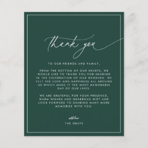 Tarjeta de agradecimiento a Boda Esmeralda