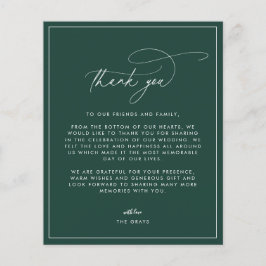 Tarjeta de agradecimiento a Boda Esmeralda