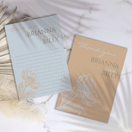 Tarjeta de agradecimiento a Boda floral minimalist
