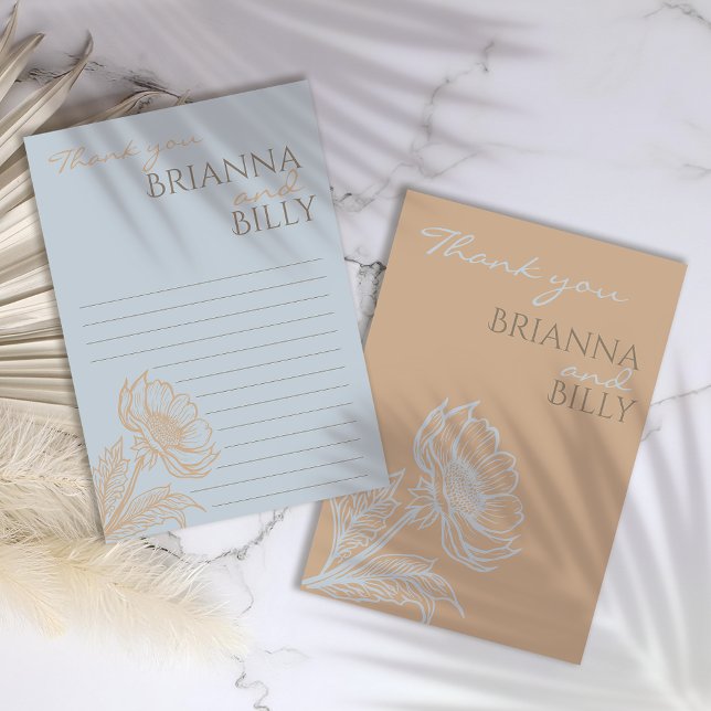 Tarjeta de agradecimiento a Boda floral minimalist (Subido por el creador)