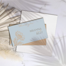 Tarjeta de agradecimiento a Boda floral minimalist