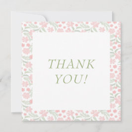 Tarjeta de agradecimiento a Boda floral rosa acuar