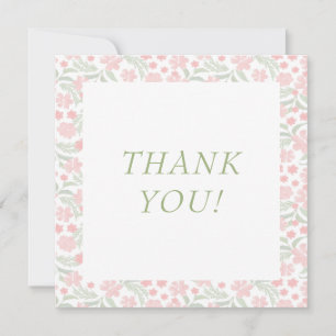 Tarjeta de agradecimiento a Boda floral rosa acuar