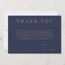 Tarjeta de agradecimiento a Boda formal con elegan
