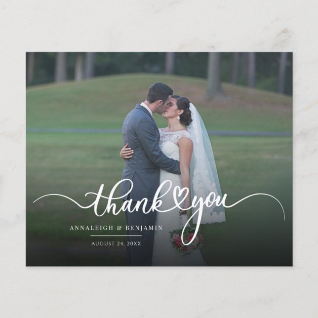 Tarjeta de agradecimiento a Boda fotográfico moder (Anverso)