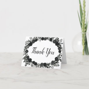 Tarjeta de agradecimiento a Boda gótico Rosa blanc
