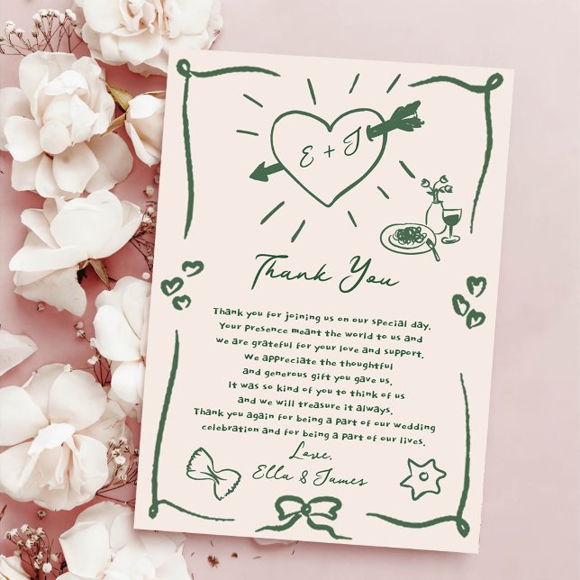 Tarjeta de agradecimiento a Boda Gratuito Retro Di (Subido por el creador)