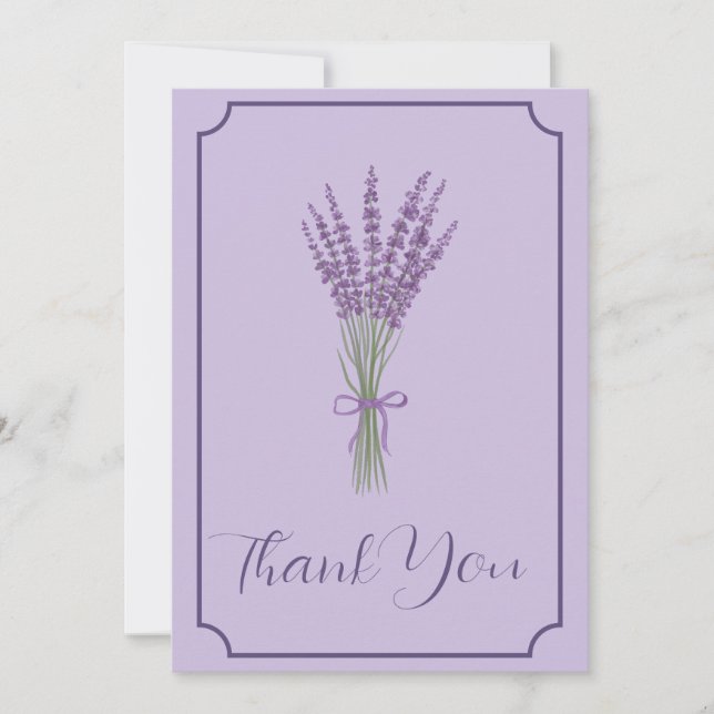 Tarjeta de agradecimiento a Boda Lavender (Anverso)