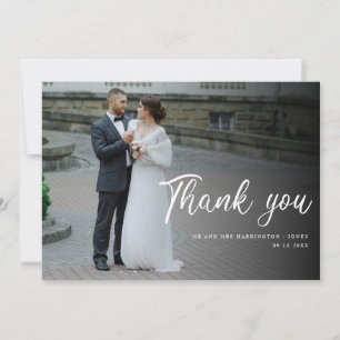 Tarjeta de agradecimiento a boda Photo Elegant Scr