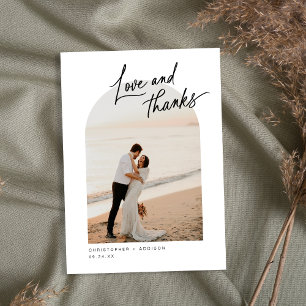 Tarjeta de agradecimiento a Boda plano con guión m
