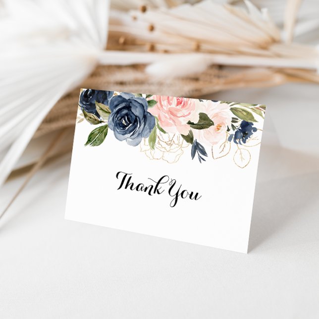 Tarjeta de agradecimiento a Boda plegado con flore (Subido por el creador)