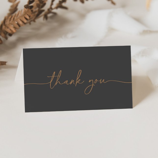 Tarjeta de agradecimiento a Boda plegado Gray Gold (Subido por el creador)