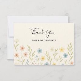 Tarjeta de agradecimiento a Boda romántico de flor