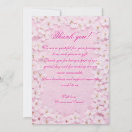 Tarjeta de agradecimiento a Boda romántico de flor