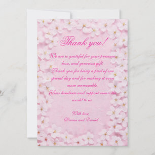 Tarjeta de agradecimiento a Boda romántico de flor
