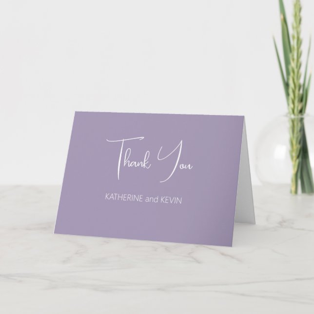 Tarjeta de agradecimiento a Boda simple Lavender (Anverso)