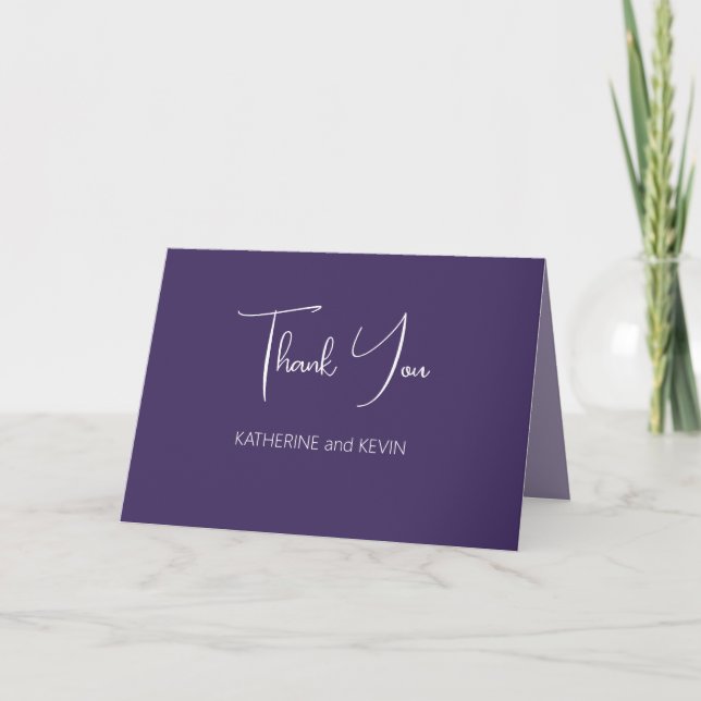 Tarjeta de agradecimiento a Boda simple Lavender (Anverso)