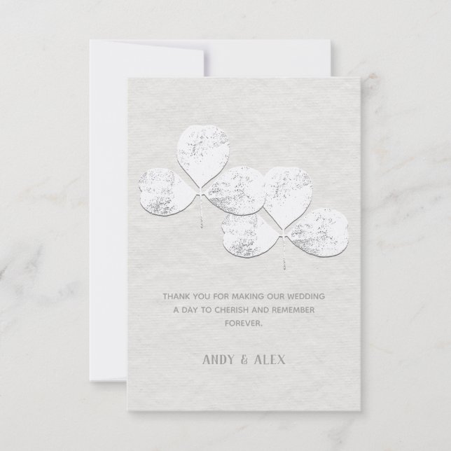 Tarjeta de agradecimiento a Boda White Shamrock (Anverso)