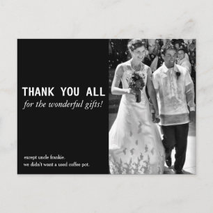 Tarjeta de agradecimiento a Bodas baratos y divert