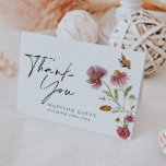Tarjeta de agradecimiento a Bohemian Wildflower<br><div class="desc">Watercolor Flor Silvestre Ducha De Novias Gracias,  Tarjeta. Esta tarjeta se caracteriza por flores silvestres con dos tipos de letra modernos de alta clase que moldean las tendencias de los eventos festivos presentes y futuros. Consulta toda la colección: https://www.zazzle.com/collections/bridal_shower_floral_collection-119437295278297444</div>