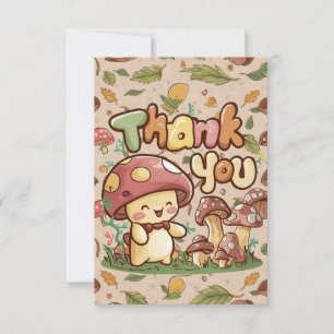 Tarjeta de agradecimiento a Boho Charming Mushroom