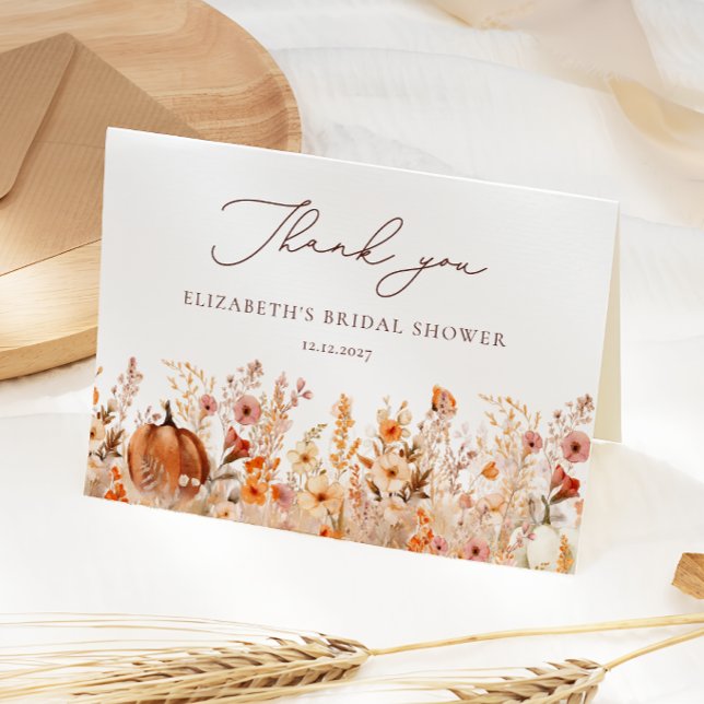 Tarjeta de agradecimiento a Boho Fall Pumpkin Brid (Subido por el creador)