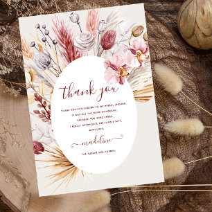 Tarjeta de agradecimiento a Boho Pampas Grass Brid