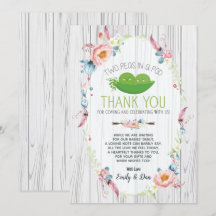 Tarjeta de agradecimiento a Boho Peas en un Pod Tw