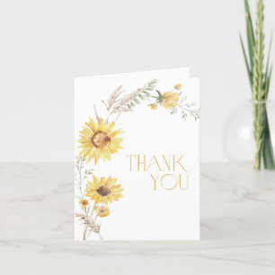 Tarjeta de agradecimiento a Boho Sunflower Bridal