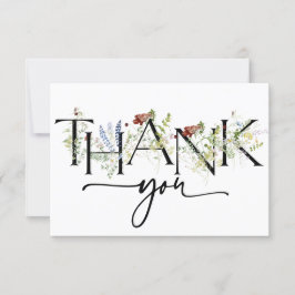 Tarjeta de agradecimiento a Boho Wildflower Waterc