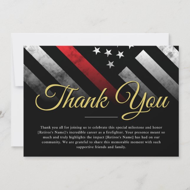 Tarjeta de agradecimiento a bombero que retira a b (Anverso)