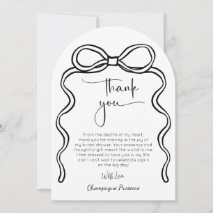 Tarjeta de agradecimiento a Bow Moderno Script Bri