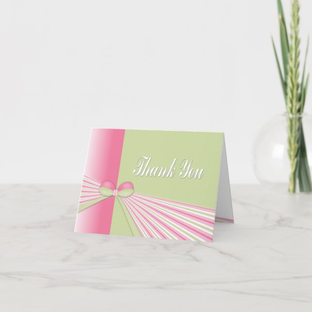 Tarjeta de agradecimiento a Bow with Stripes (Anverso)