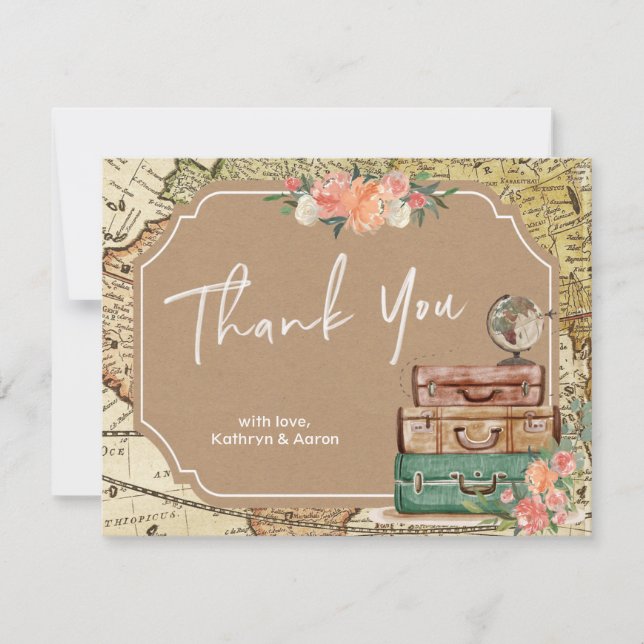 Tarjeta de agradecimiento a Bridal Shower (Anverso)