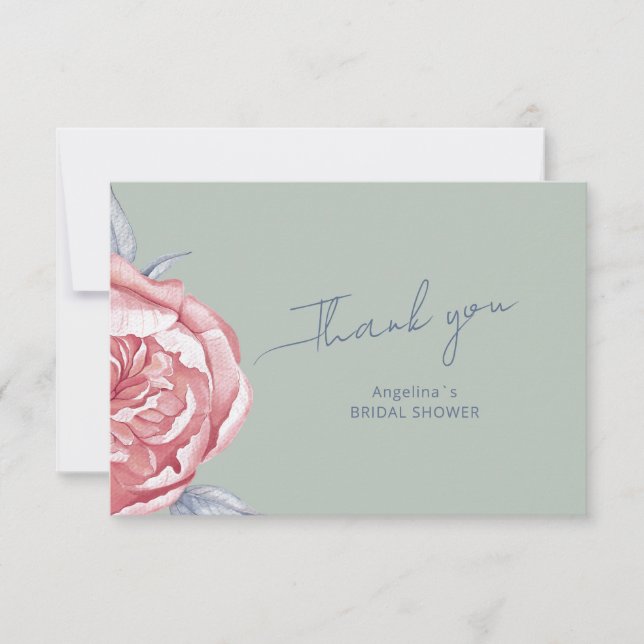 Tarjeta de agradecimiento a Bridal Shower (Anverso)