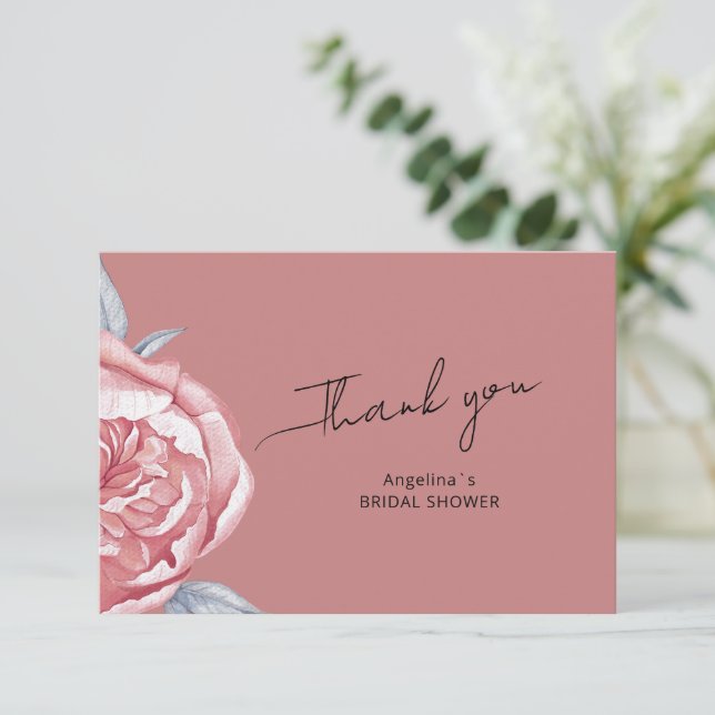 Tarjeta de agradecimiento a Bridal Shower (Anverso de pie)