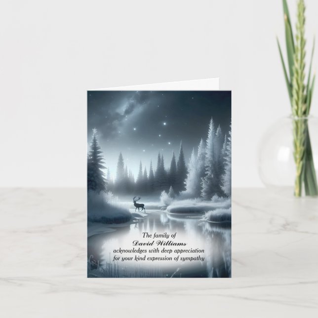 Tarjeta de agradecimiento a Buck In Winter River S (Anverso)
