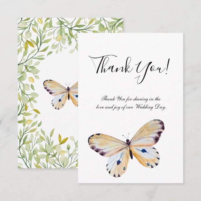 Tarjeta de agradecimiento a Butterfly & GreenerFla (Anverso / Reverso)