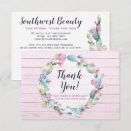 Tarjeta de agradecimiento a Cactus Rustic Succuls