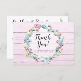 Tarjeta de agradecimiento a Cactus Rustic Succuls