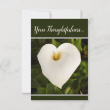 Tarjeta de agradecimiento a Calla Lily