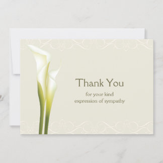 Tarjeta de agradecimiento a Calla Lily