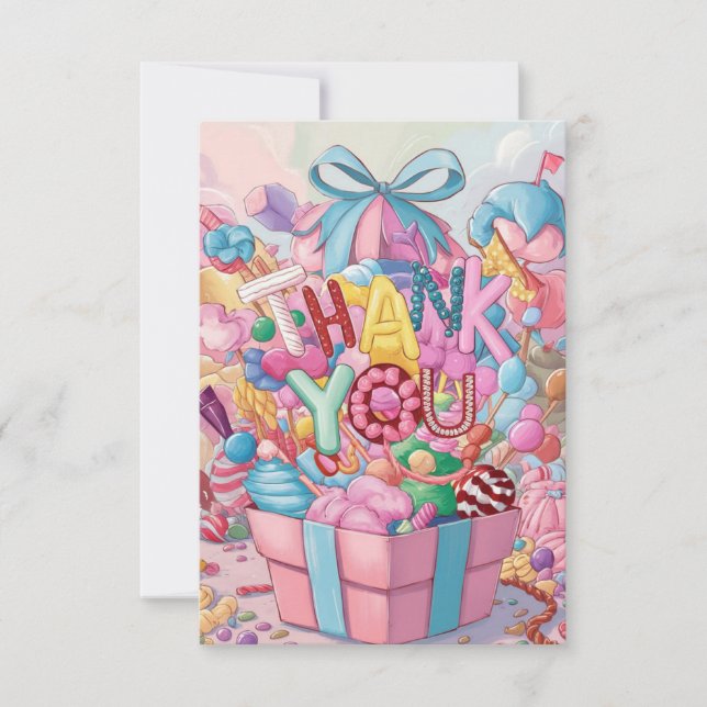 Tarjeta de agradecimiento a Candyland de bienvenid (Anverso)