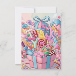 Tarjeta de agradecimiento a Candyland de bienvenid