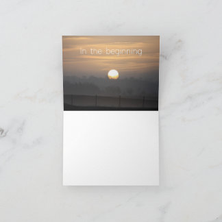 Tarjeta De Agradecimiento A card with the words 'In the beginning'