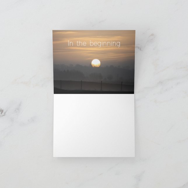Tarjeta De Agradecimiento A card with the words 'In the beginning' (Interior)