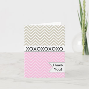 Tarjeta de agradecimiento a Chevron XOXO Rosa, Mod