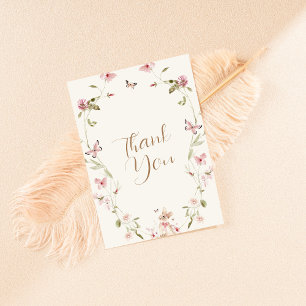 Tarjeta de agradecimiento a Chica de Floral Bunny 